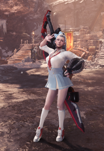 怪物猎人世界外观mod-超短裙学姐替换骚鸟-小小MOD吧