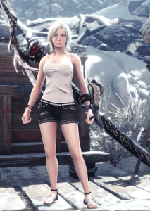 怪物猎人世界mod-白色吊带短裤替换机械套-小小MOD吧