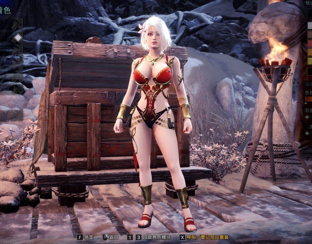 怪物猎人世界mod-金辉夕颜泳装-小小MOD吧