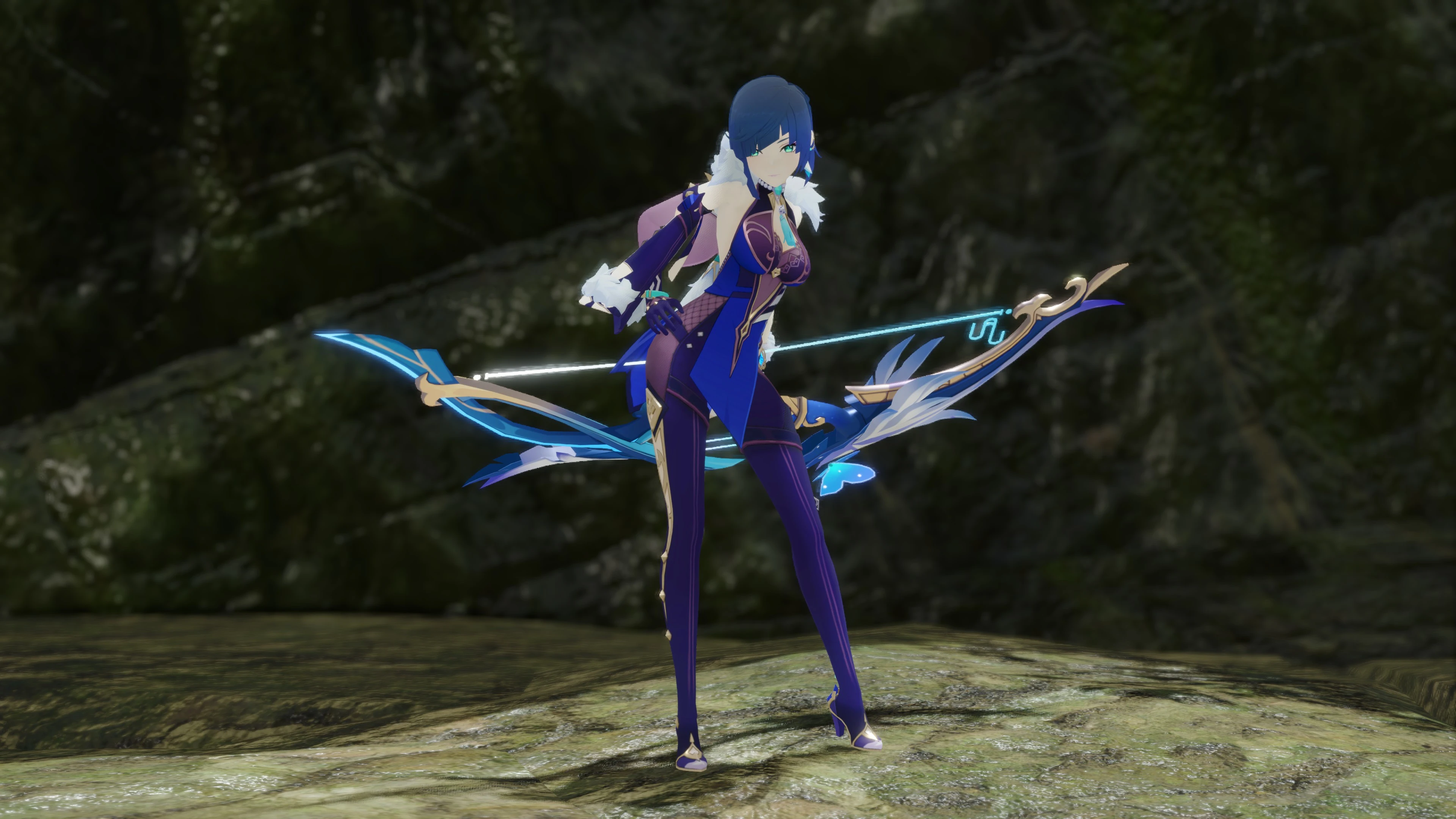 Genshin Impact Yelan 带武器（弓）-小小MOD吧