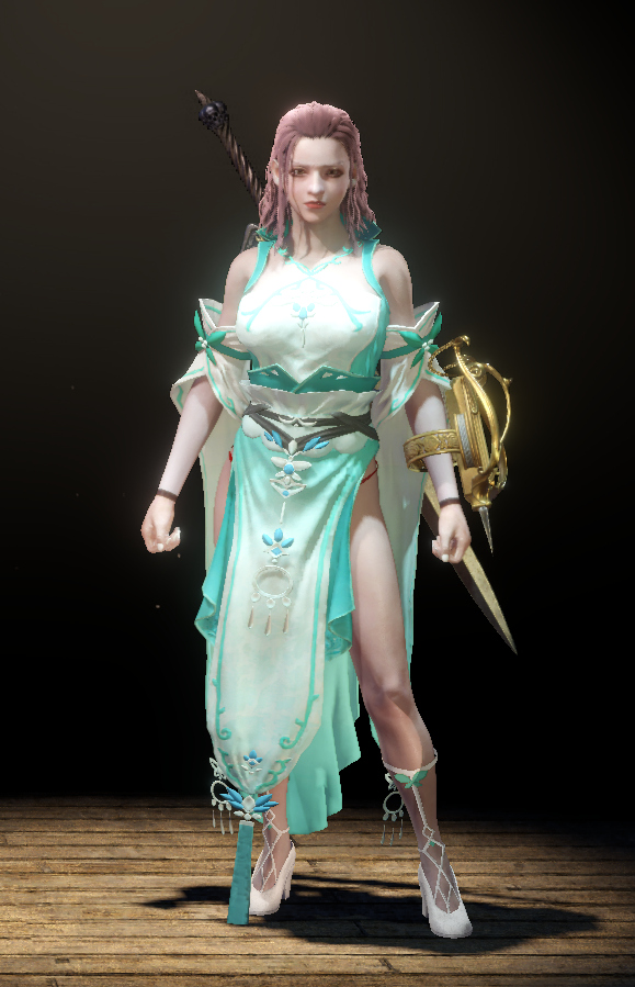 白绿色旗袍-小小MOD吧
