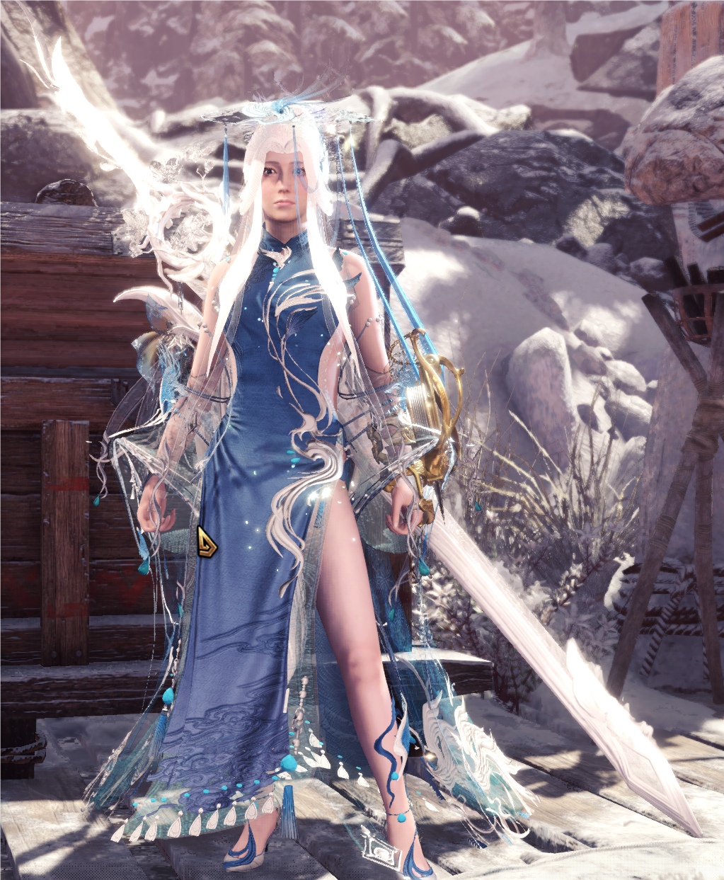 JX3-16 鹭汐辞 蓝 替换银骑士 – 服装不油不发光-小小MOD吧